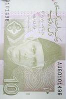10 rupias moneda pakistaní nota foto