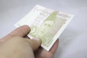 10 rupias moneda pakistaní nota foto