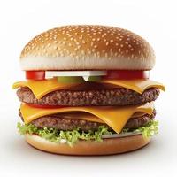 Cheeseburger on isolated white background photo