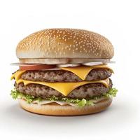 Cheeseburger on isolated white background photo