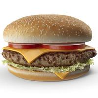 Cheeseburger on isolated white background photo