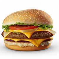 Cheeseburger on isolated white background photo