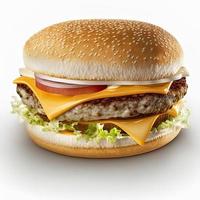 Cheeseburger on isolated white background photo