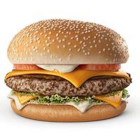 Cheeseburger on isolated white background photo