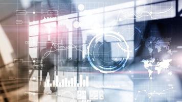 Business intelligence BI Key performance indicator KPI Analysis dashboard transparent blurred background photo