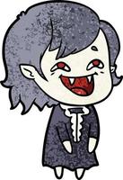 Vector vampire girl character in cartoon style