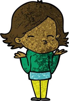 Vector girl character in cartoon style