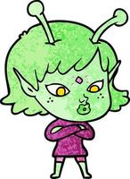 Vector alien character in cartoon style