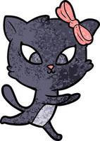 personaje de gato vectorial en estilo de dibujos animados vector