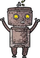 personaje de robot vectorial en estilo de dibujos animados vector