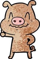 Vector pig character in cartoon style