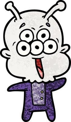 Vector alien character in cartoon style