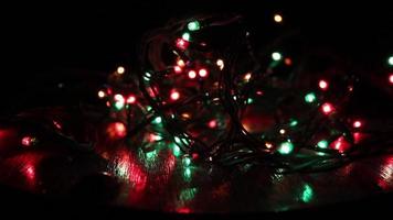 colored christmas lights bokeh video
