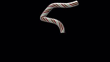 Glossy animated candy cane Christmas text typeface with alpha the character 5 video