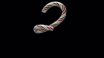 Glossy animated candy cane Christmas text typeface with alpha the character 3 video