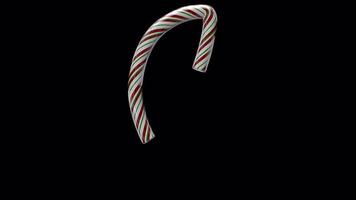 Glossy animated candy cane Christmas text typeface with alpha the character I video