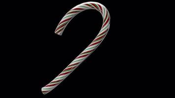 Glossy animated candy cane Christmas text typeface with alpha the character 2 video