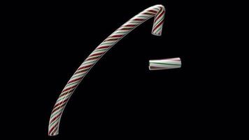 Glossy animated candy cane Christmas text typeface with alpha the character A video