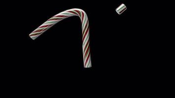 Glossy animated candy cane Christmas text typeface with alpha the character X video