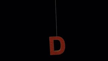 dynamisch Kerstmis schitteren ornament tekst lettertype rood en goud d video