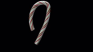 Glossy animated candy cane Christmas text typeface with alpha the charactJer video