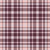 Plaid seamless pattern in pink. Check fabric texture. Vector textile print.