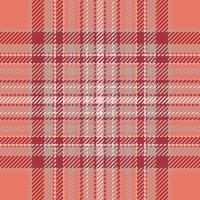 Plaid check pattern in orange and red colors. Seamless fabric texture. Tartan textile print. vector