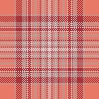 Plaid check pattern in orange and red colors. Seamless fabric texture. Tartan textile print. vector