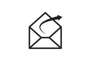 signo de vector de icono de correo. símbolo de sobre de carta. mensaje enviar a la ilustración de la dirección.