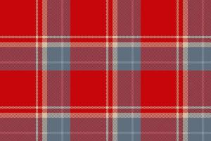 Plaid background, check seamless pattern in red. Vector fabric texture for textile print, wrapping paper, gift card or wallpaper.