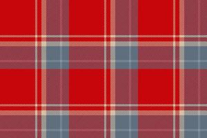 Plaid background, check seamless pattern in red. Vector fabric texture for textile print, wrapping paper, gift card or wallpaper.