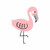 Cute pink flamingo. African exotic bird. Poster for nursery. vector