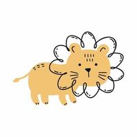 Cute lion for baby. African animal. Sticker to nursery. vector