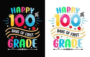 camiseta de 100 días de escuela, diseño de camiseta de cien días, 100 días de escuela amorosa, 100 días de escuela oscilantes, 100 días de nivelación, vector