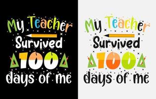 100th days of school t shirt , hundred days t shirt design set vector