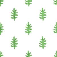 Green leafs seamless pattern. Vector hand drawn botanical illustration. Pretty scandi style for fabric, textile, wallpaper. Digital paper in white background