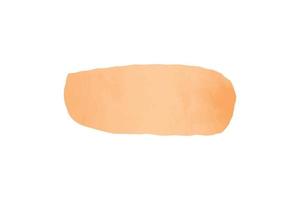 Wide orange watercolor brushstroke. An orange vector spot of watercolor, hand-drawn, isolated on a white background. Vector