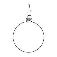 bola de navidad dibujo continuo de una línea, ilustración lineal vectorial minimalista hecha de una sola línea delgada, año nuevo y elemento de diseño de feliz navidad. vector