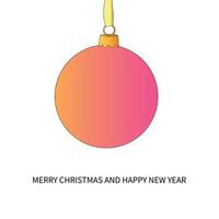 Christmas tree ball. The decoration of the Christmas tree is highlighted on a white background. A symbol of a happy New vector