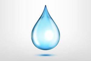 High Quality Water Drop Isolated on White Background, Different from Similar Vector. Vector Illustration