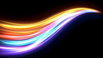 Colorful Light Trails, Long Time Exposure Motion Blur Effect. Vector Illustration