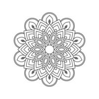 mandala, garabatos de plantilla de patrón de mandala, patrones de adorno redondo para henna, mehndi, tatuaje, página de libro para colorear vector