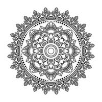 mandala, garabatos de plantilla de patrón de mandala, patrones de adorno redondo para henna, mehndi, tatuaje, página de libro para colorear vector