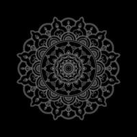 White mandala on black Pattern Stencil Doodles Sketch, Round ornament patterns for Henna, Mehndi, Tattoo vector