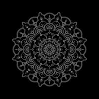 mandala blanco sobre dibujo de garabatos de plantilla de patrón negro, patrones de adorno redondo para henna, mehndi, tatuaje vector