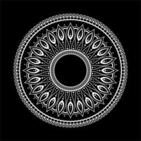 White mandala on black Pattern Stencil Doodles Sketch, Round ornament patterns for Henna, Mehndi, Tattoo vector