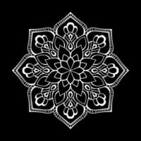 White mandala on black Pattern Stencil Doodles Sketch, Round ornament patterns for Henna, Mehndi, Tattoo vector