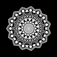White mandala on black Pattern Stencil Doodles Sketch, Round ornament patterns for Henna, Mehndi, Tattoo vector