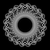 White mandala on black Pattern Stencil Doodles Sketch, Round ornament patterns for Henna, Mehndi, Tattoo vector