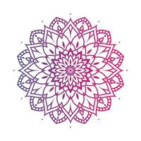 Gradient color mandala on white isolated background, Mandala with floral patterns. Ornaments vector